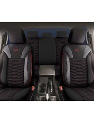 Комплект калъфи за седалки Auto Panda Paris, Черно-Сиво 11 части