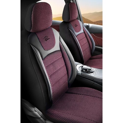 Комплект калъфи за седалки Auto Panda Prestige, Черно-вишнево 11 части