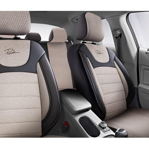 Комплект калъфи за седалки Auto Panda Prestige, черно-бежово 11 части