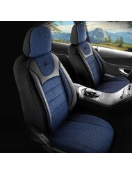 Комплект калъфи за седалки Panda Prestige, черно-синьо, 11 части