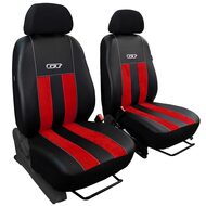 К-т калъфи за седалки Pok-Ter 1+1 еко кожа и алкантара черно с червено , 4 части