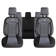 Комплект калъфи за седалки Panda PSC02 , текстил и еко кожа , черно и сиво  ,11 части