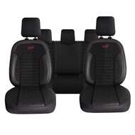 Комплект калъфи за седалки Panda Belek , черни , плат и еко кожа, 11 части