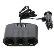 Троен разклонител за запалка , USB x 2 , USB TYPE C