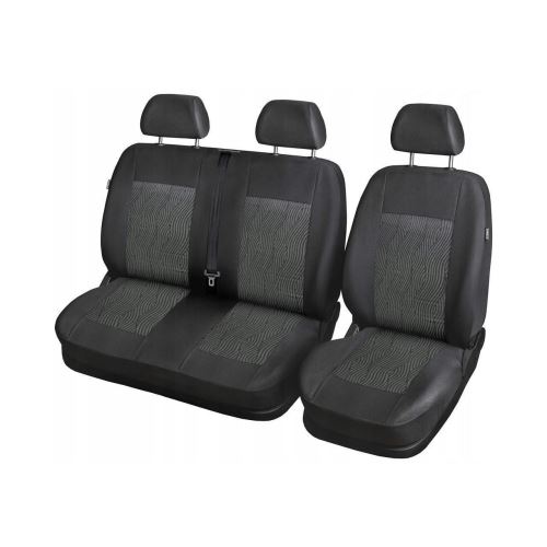 Калъфи за седалки за фургон 2+1 Hyundai H1 Cargo - RoGroup, черно-сиво