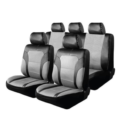 Калъфи за автомобилни седалки Hyundai Ix35 - Мрежа RoGroup Черно Сиво 9 броя